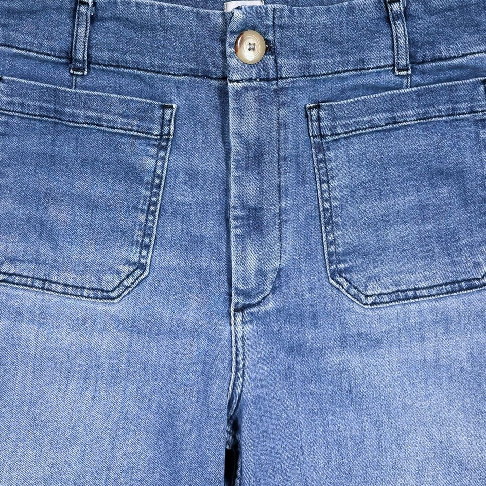 Maeve Womens 31P The Colette Cropped Wide Leg Jeans High Rise Blue Denim Casual - Picture 4 of 9